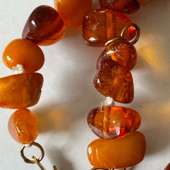 Vintage Baltic Butterscotch White Amber Necklace Kaliningrad Amber Factory - Picture 9 of 14